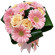 букет из кремовых роз и розовых гербер. Суринам