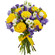 букет желтых роз и синих ирисов. Суринам